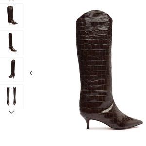 Schutz - Maryana Lo Crocodile-Embossed Leather Boot